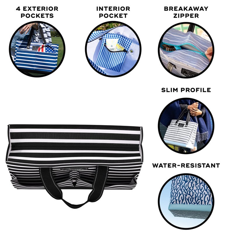 SCOUT Uptown Girl Multi-Pocket Tote Bag, Water Resistant, Zips Closed, Fleetwood Black - Image 2